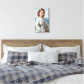 聖餐式に白い絹のドレスを着た少女 キャンバスプリント (インサイチュ (寝室))