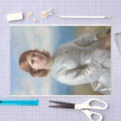 聖餐式に白い絹のドレスを着た少女 薄葉紙 (クラフト)