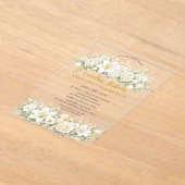 聖餐式のカリス 白ユリの花 アクリル招待状 (レイダウン)