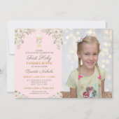 聖餐式の初号写真チャリスピンク 招待状 (正面)