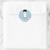 聖餐式の少年*背景色を選択 ラウンドシール (バッグ)