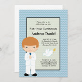 聖餐式の少年*背景色を選択 招待状 (正面/裏面)