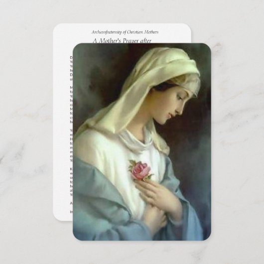 聖餐式の後のカトリック教の母の祈りの言葉 サンキューカード (正面/裏面)