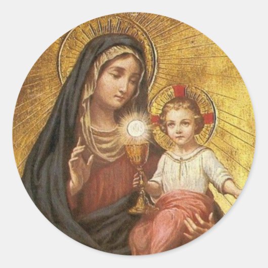 聖餐式の我賛美々の婦人 ラウンドシール (正面)