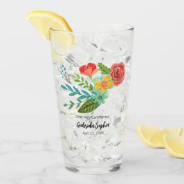 聖餐式の最初のカラフル花 タンブラーグラス