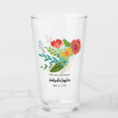 聖餐式の最初のカラフル花 タンブラーグラス (正面)