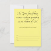 聖餐式の最初の告知カード 案内状 (裏面)