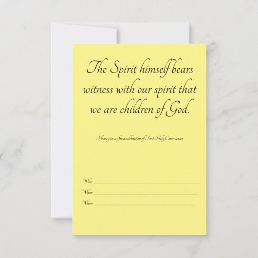 聖餐式の最初の告知カード 案内状 (裏面)