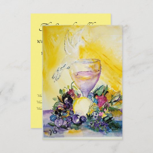 聖餐式の最初の告知カード 案内状 (正面/裏面)