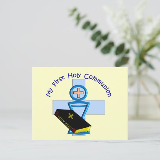 聖餐式の最初の子供へ贈り物 ポストカード (スタンド正面)