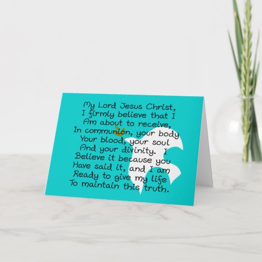 聖餐式の最初の祝賀日 カード (正面)