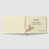 聖餐式の最初の聖餐式のホストピンクの花 ゲストブック (全面)