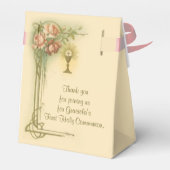聖餐式の最初の聖餐式のホストピンクの花 フェイバーボックス (裏面サイド)