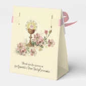 聖餐式の最初の聖餐式のホストピンクの花 フェイバーボックス (裏面サイド)