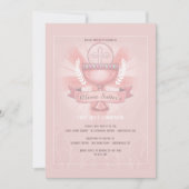 聖餐式の最初の聖餐式ピンク 招待状 (正面)