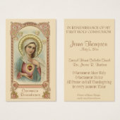 聖餐式の最初の聖餐式マリア祈りの言葉聖式カード (正面&裏面)