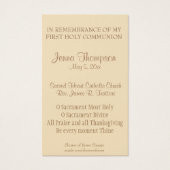 聖餐式の最初の聖餐式マリア祈りの言葉聖式カード (裏面)