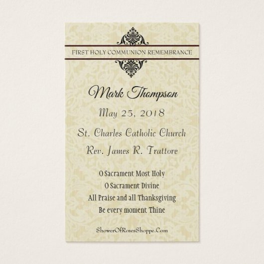 聖餐式の最初の聖餐式 (裏面)