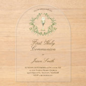 聖餐式の最初の聖餐式 アクリル招待状 (正面)