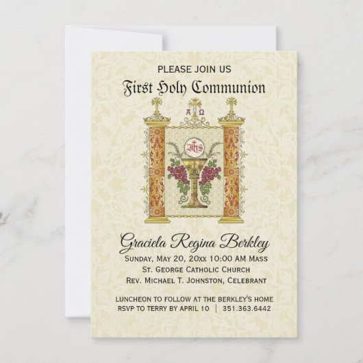 聖餐式の最初の聖餐式 招待状 (正面)