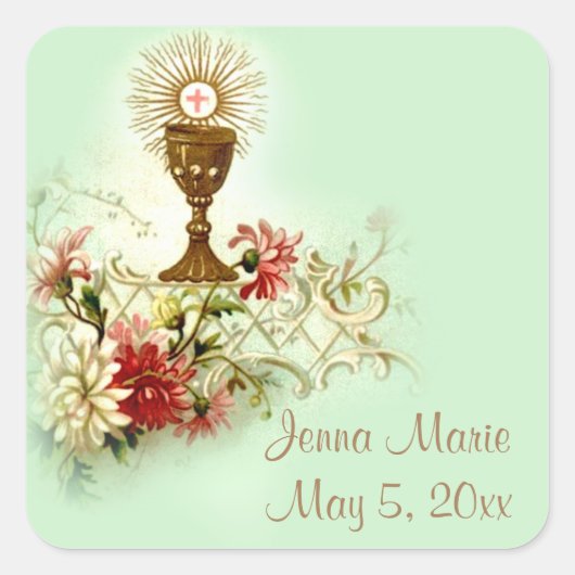 聖餐式の最初の花 スクエアシール (正面)
