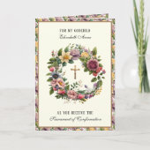 聖餐式の確認ゴッドチャイルド神の両親の休日 シーズンカード (正面)