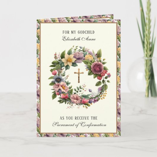 聖餐式の確認ゴッドチャイルド神の両親の休日 シーズンカード (正面)