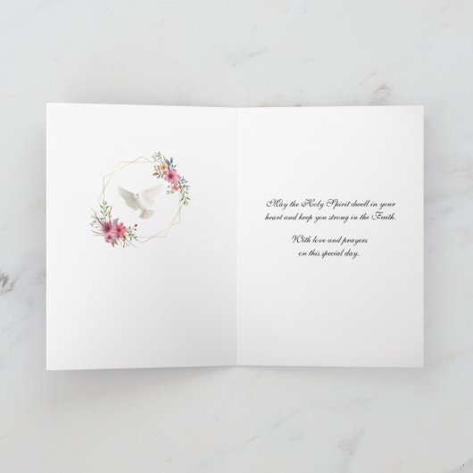 聖餐式の確認十字架フローラリース シーズンカード (内部)