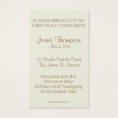 聖餐式の第一聖体祈りの言葉聖札 (裏面)