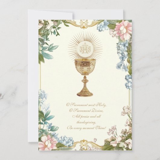 聖餐式の第一聖餐式 招待状 (裏面)