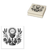 聖餐式の聖餐式とIHSの最初の聖餐式 ラバースタンプ (押印)