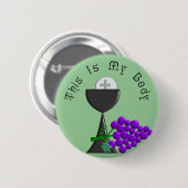 聖餐式の聖餐杯及び聖餐のホストのギフト 缶バッジ (正面&裏面)