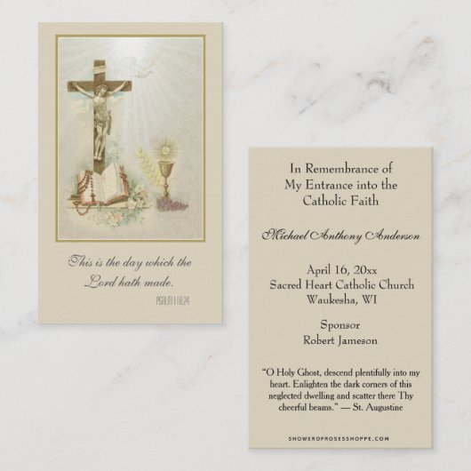 聖餐式の記念カトリック教会 名刺 (正面/裏面)