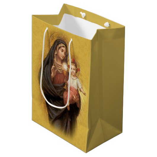 聖餐式の賛美聖母マリア・イエス・コミュニオンの夫人 ミディアムペーパーバッグ (正面アングル)