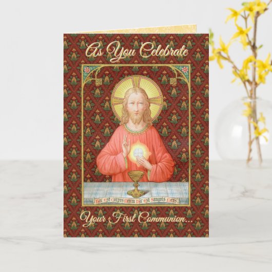 聖餐式を制定するイエス(SAU 045) カード (黄色い花)