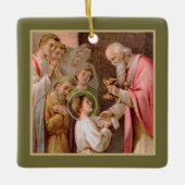 聖餐式を受け取った聖タルシウス(BL 02) セラミックオーナメント (正面)