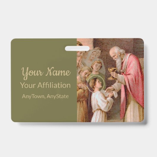 聖餐式を受け取った聖タルシウス(BL 02) バッジ (正面)