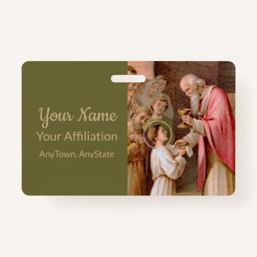 聖餐式を受け取った聖タルシウス(BL 02) バッジ (正面)