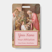 聖餐式を受け取った聖タルシウス(BL 02) バッジ (裏面)