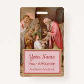 聖餐式を受け取った聖タルシウス(BL 02) バッジ (裏面)