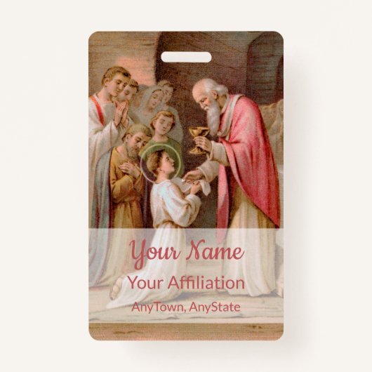 聖餐式を受け取った聖タルシウス(BL 02) バッジ (正面)