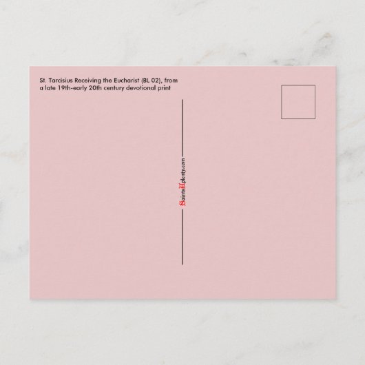 聖餐式を受け取った聖タルシウス(BL 02) ポストカード (裏面)