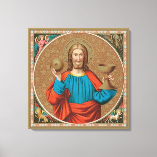 聖餐式を持ち上げるイエス(SNV 050) キャンバスプリント (正面)