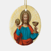 聖餐式を持ち上げるイエス(SNV 050) セラミックオーナメント (右)