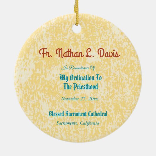 聖餐式を持ち上げるイエス(SNV 050) セラミックオーナメント (裏面)