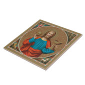 聖餐式を持ち上げるイエス(SNV 050) タイル (側面)