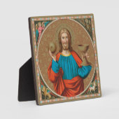 聖餐式を持ち上げるイエス(SNV 050) フォトプラーク (正面)