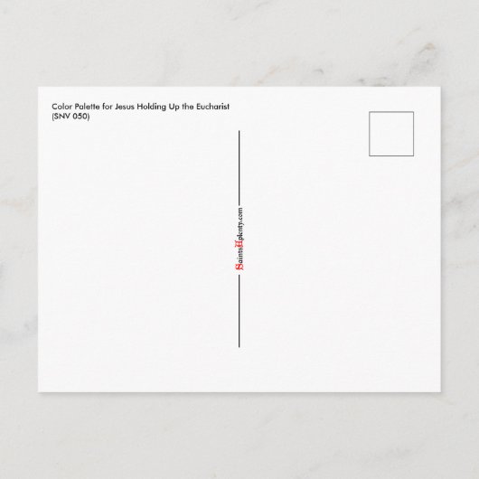 聖餐式を持ち上げるイエス(SNV 050) ポストカード (裏面)