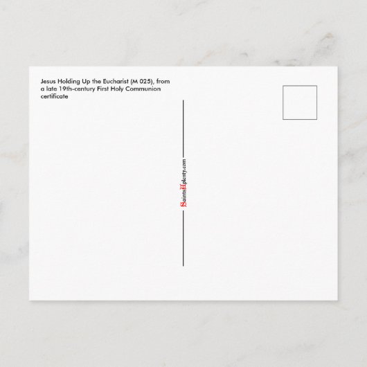 聖餐式を持ち上げるイエス(SNV 050) ポストカード (裏面)