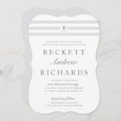 聖餐式クラシックストライプへの招待 招待状 (正面/裏面)